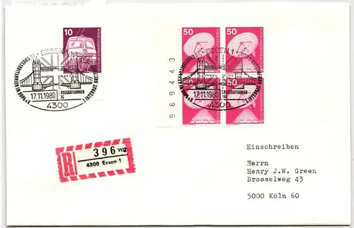 Berlin 499 auf Brief als Mehrfachfrankatur mit Bogenzähler #NG321
