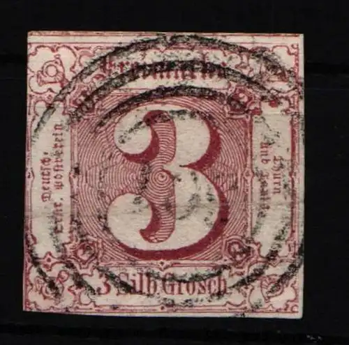 Thurn & Taxis 17 gestempelt typischer Taxisschnitt #NG393