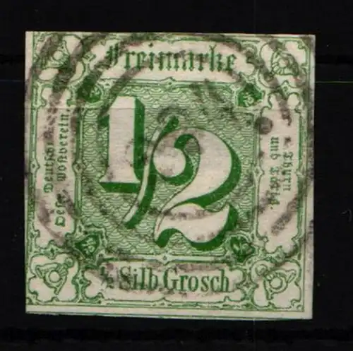 Thurn & Taxis 14 gestempelt typischer Taxisschnitt #NG396