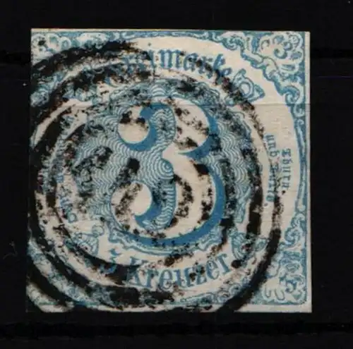 Thurn & Taxis 21 gestempelt typischer Taxisschnitt #NG389