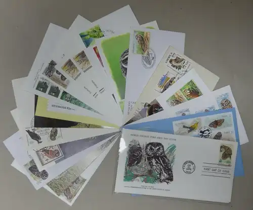 Motiv Eulen Lot von 50 Stück auf Brief oder Postkarte #IM880