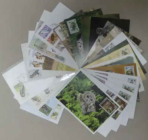 Motiv Eulen Lot von 50 Stück auf Brief oder Postkarte #IM881