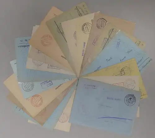 Saarland Lot Gebühr bezahlt auf Brief 17 Belege #IM887