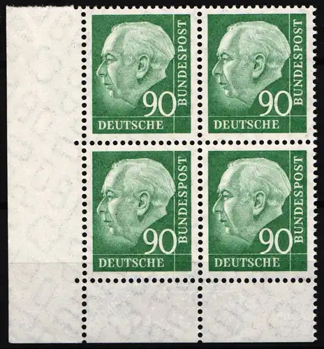 BRD Bund 265 v postfrisch 4er Block vom Eckrand #NG506