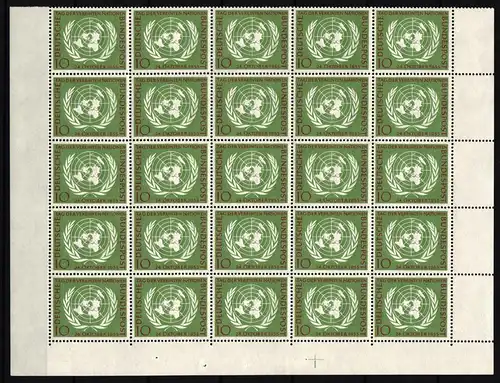 BRD Bund 221 postfrisch 25er Block vom Eck-Unterrand #NG514