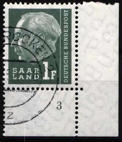 Saarland 409 FN gestempelt Formnummer 3 #NG523