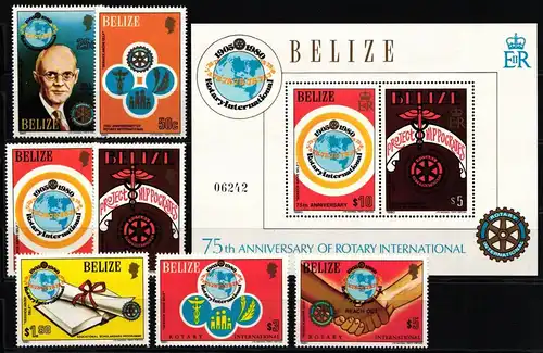 Belize Block 30 + 544-550 postfrisch Rotary Club #ND010