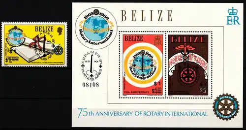Belize Block 42 + 603 postfrisch Rotary Club #ND009