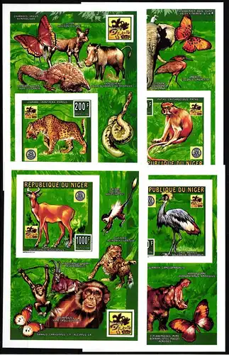 Niger 1181-1184 B postfrisch als Einzelblocks, Rotary Club #ND046