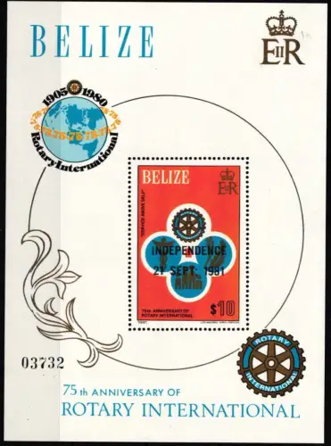 Belize Block 39 postfrisch Rotary Club #ND007