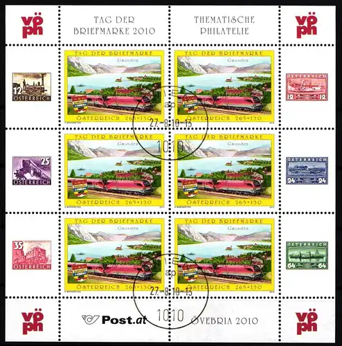 Österreich 2887 gestempelt als Kleinbogen mit Ersttagsstempel #ND067