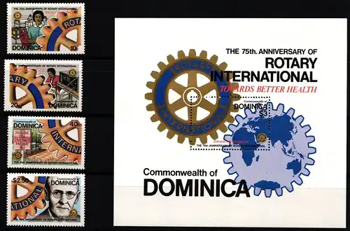 Dominica Block 62 + 672-675 postfrisch Rotary Club #ND022