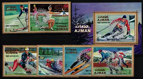 Ajman Block 322 + 1141-1146 postfrisch Sapporo 1972, Rotary Club #ND021
