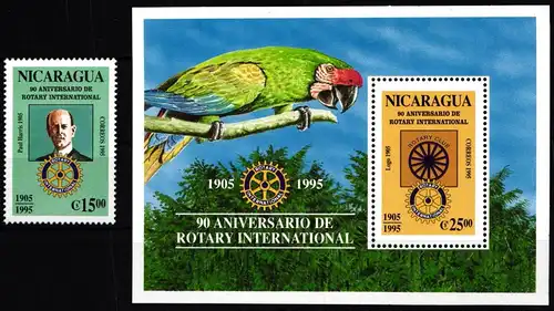 Nicaragua Block 242 + 3619 postfrisch Rotary Club #ND031