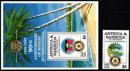 Antigua & Barbuda Block 319 + 2178 postfrisch Rotary Club #ND040