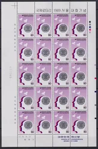 Korea Süd 1589 postfrisch als Kleinbogen, Rotary Club #ND111