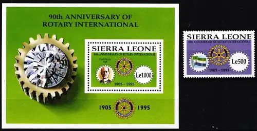 Sierra Leone Block 275 + 2380 postfrisch Rotary Club #ND052