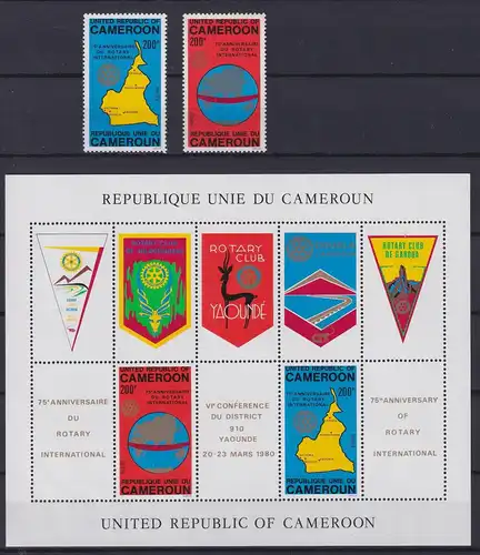 Kamerun Block 17 + 925-926 postfrisch Rotary Club #ND105