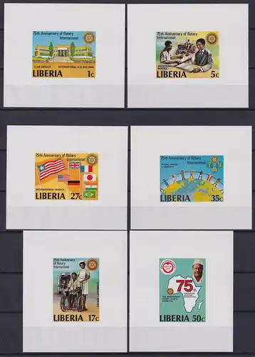 Liberia 1161-1166 B postfrisch als Einzelblocks, Rotary Club #ND107