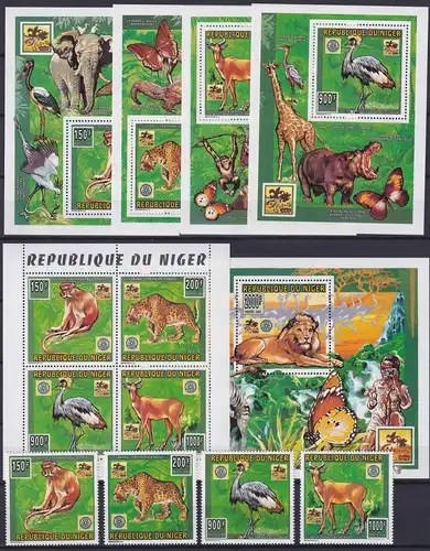 Niger 1181-1184 postfrisch als KB, Einzelblocks und Marken, Rotary Club #ND110