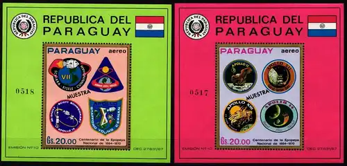 Paraguay Block 162-163 postfrisch Raumfahrt, Muster #ND201