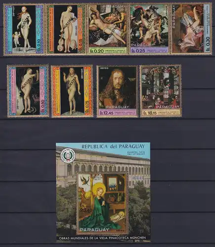 Paraguay Block 143 + 2047-2055 postfrisch Kunst, Muster #ND229
