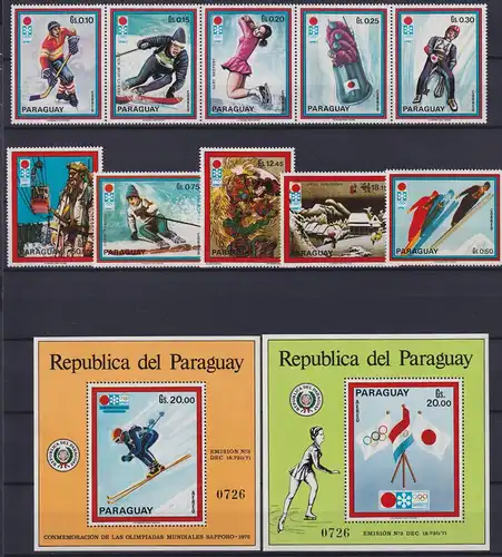 Paraguay Block 177-188 + 2265-2274 postfrisch Olympia Sapporo 1972 #ND241