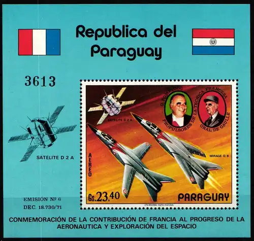 Paraguay Block 134 postfrisch Raumfahrt, Muster #ND216