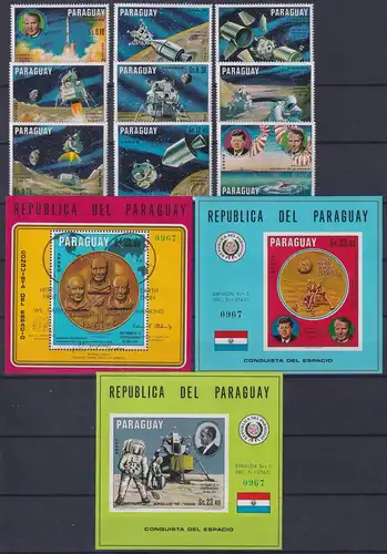 Paraguay Block 136-138 + 2005-2013 postfrisch Raumfahrt #ND269