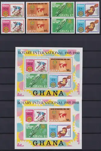 Ghana Block 87 + 864-867 A+B postfrisch Rotary Club #ND261