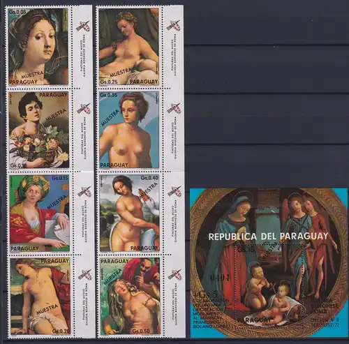 Paraguay Block 237 + 2615-2622 postfrisch Kunst, Muster #ND277