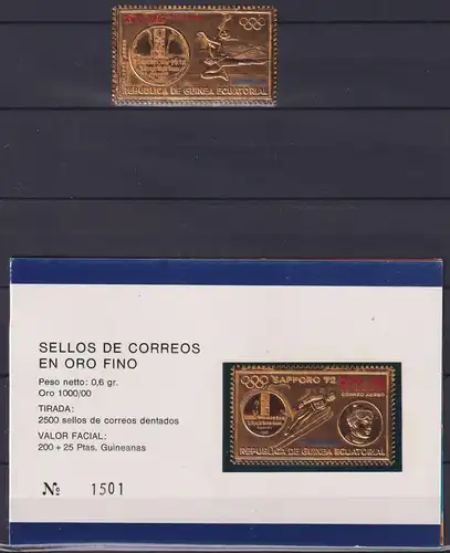 äquatorial Guinea 35-36 postfrisch Goldmarken, Sapporo 1972 #ND253