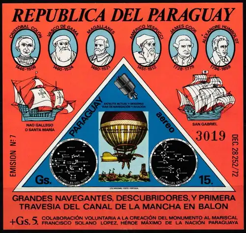 Paraguay Block 227 postfrisch Entdecker #ND289