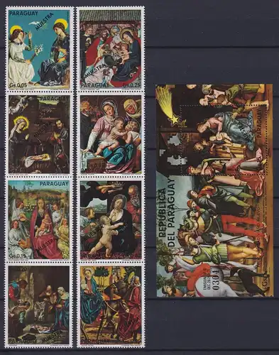 Paraguay Block 238 + 2624-2631 postfrisch Kunst, Muster #ND272