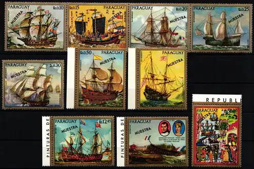 Paraguay 2298-2307 postfrisch Kriegsschiffe, Muster #ND298