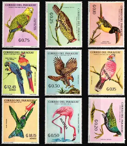Paraguay 1929-1937 postfrisch Vögel, Muster #ND306
