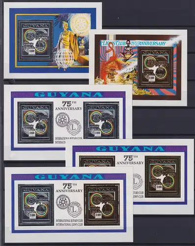Guyana Block 234-235 A + 3989-3990 als KB postfrisch Rotary Club #ND262