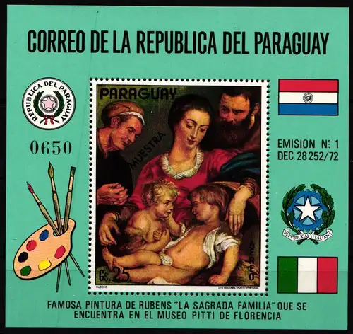 Paraguay Block 200 postfrisch Kunst, Muster #ND315