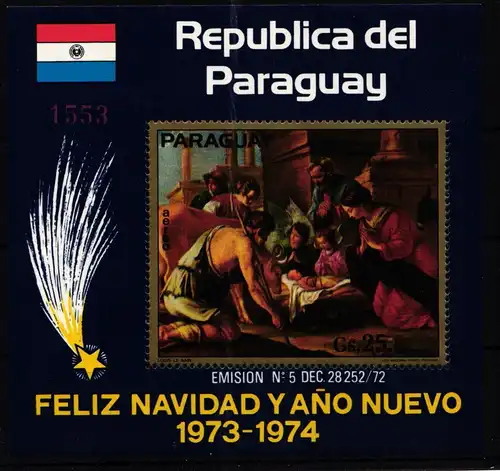 Paraguay Block 218 postfrisch Weihnachten #ND292