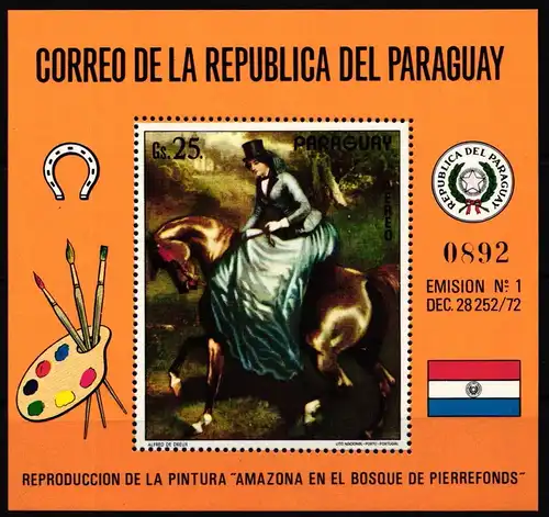 Paraguay Block 201 postfrisch Kunst #ND317