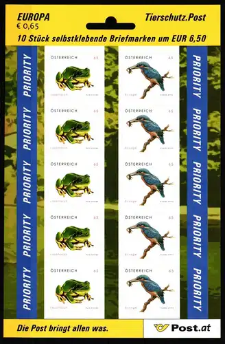 Österreich 2716-2717 postfrisch als Folienblatt #KU995