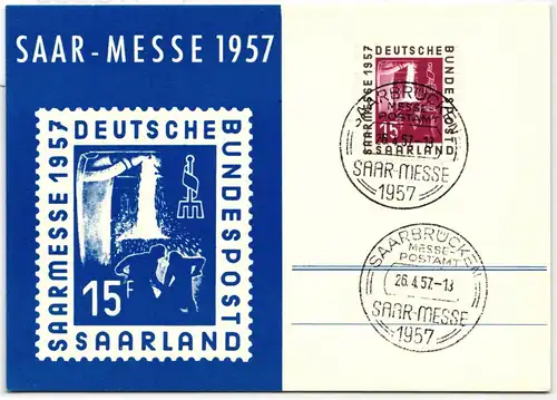 Saarland 400 auf Postkarte mit Sonderstempel #NG555