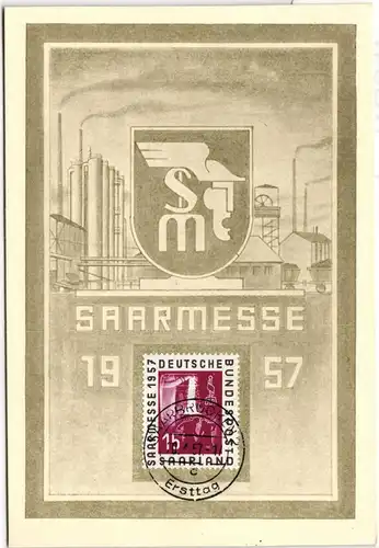 Saarland 400 auf Postkarte Maximumkarte mit ESt #NG547