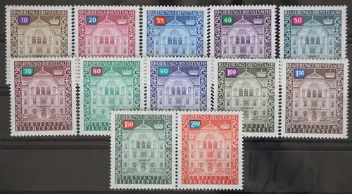 Liechtenstein 57-68 postfrisch als Dienstmarken #GD495