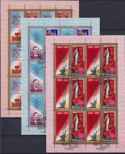 Sowjetunion 5056-5058 gestempelt als Kleinbogensatz #ND321
