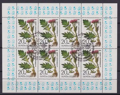 Sowjetunion 5531 gestempelt als Kleinbogen, Blumen #ND339