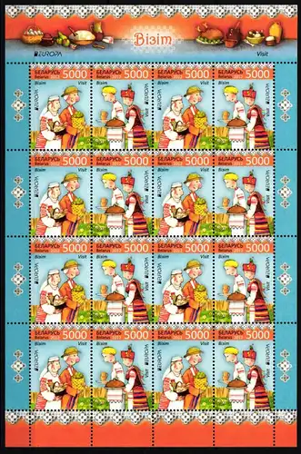 Weißrußland 912-913 postfrisch als 16er ZD-Bogen, Cept #NE424