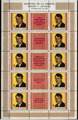 Guinea 506 postfrisch als Kleinbogen, Robert F. Kennedy #ND356