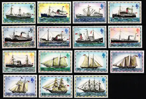 Falkland Inseln 255-269 I postfrisch Postschiffe #NE451