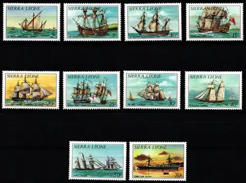 Sierra Leone 766-775 postfrisch Schiffe, Kurzsatz #NE467